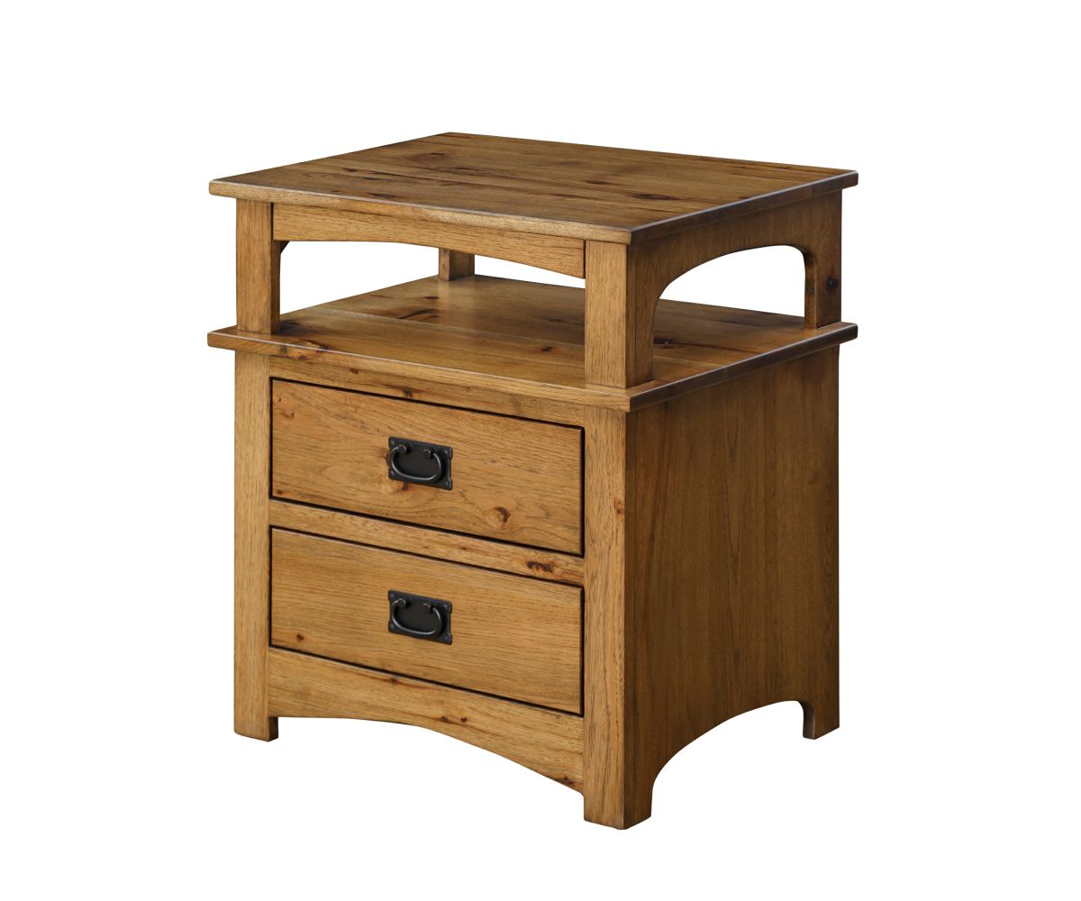 Mission Style Nightstand With Pull-out Writing Surface