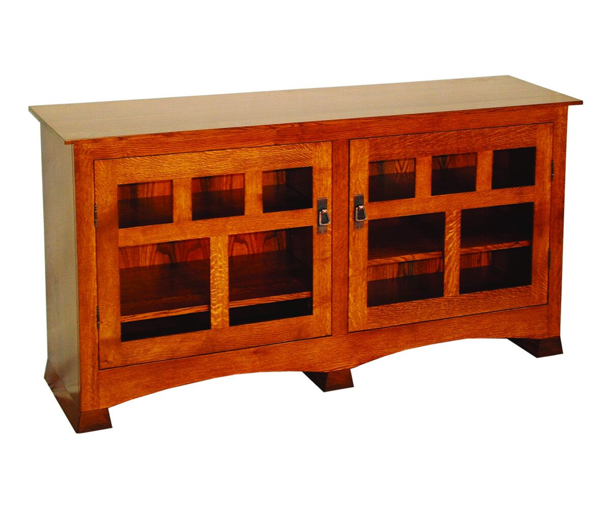 Mission Glass Door Sideboard With Arched Base