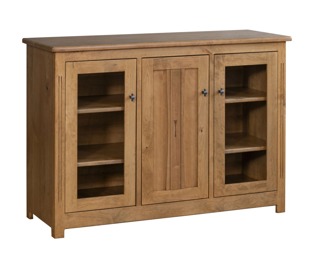 Signature Hardwood Dining Server With Glass Doors