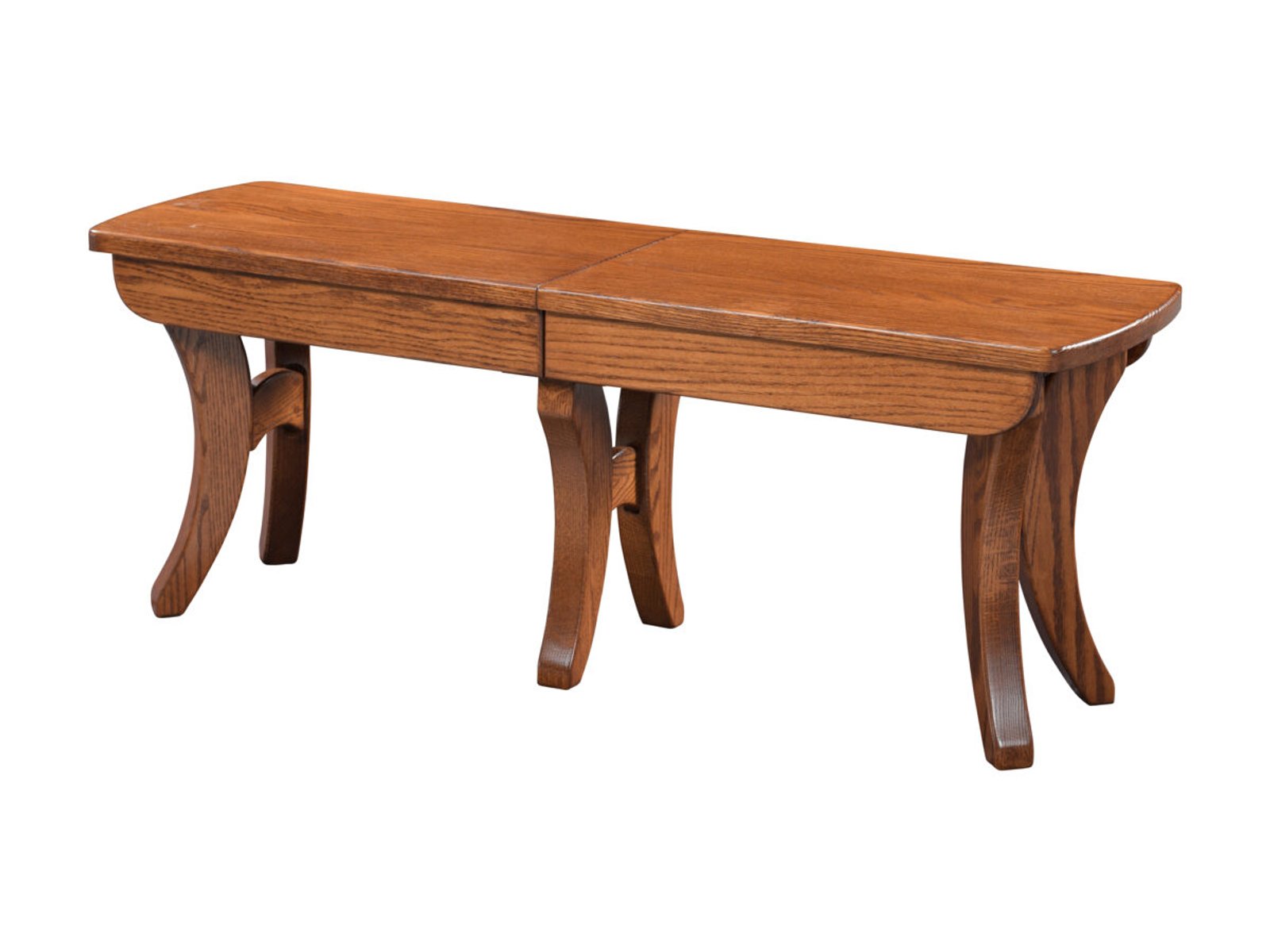 hand-rubbed finish hardwood Curved Leg Solid Wood Dining Bench With Warm Brown Finish, Curved Leg Solid Wood Dining Bench With Warm Brown Finish in a FS-4088 vignette setting highlighting Curved Leg Solid Wood Dining Bench With Warm Brown Finish (frame 1 of 2).