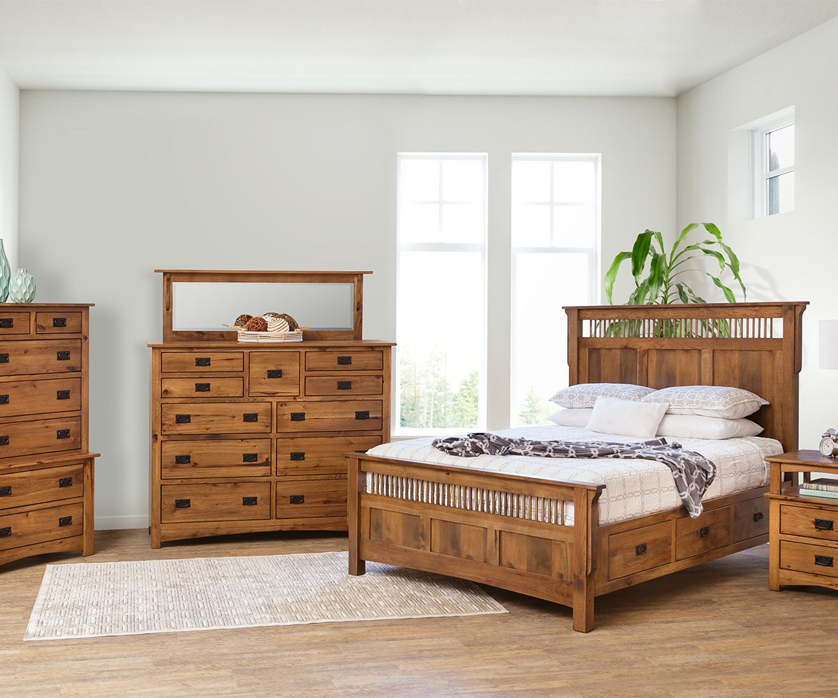 Mission Style Storage Bed With Drawers