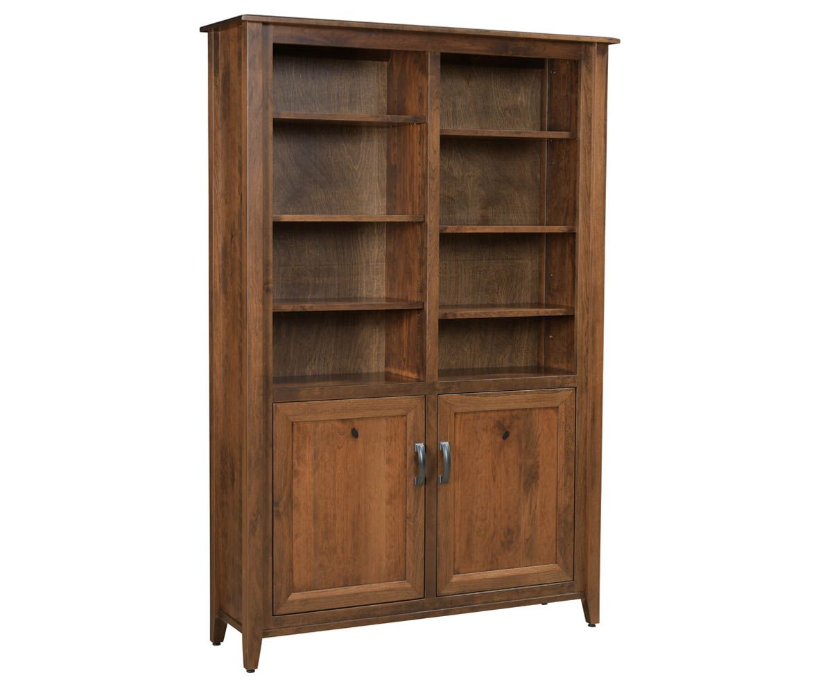 Ventura Tall Bookcase With Adjustable Shelves And Lower Doors
