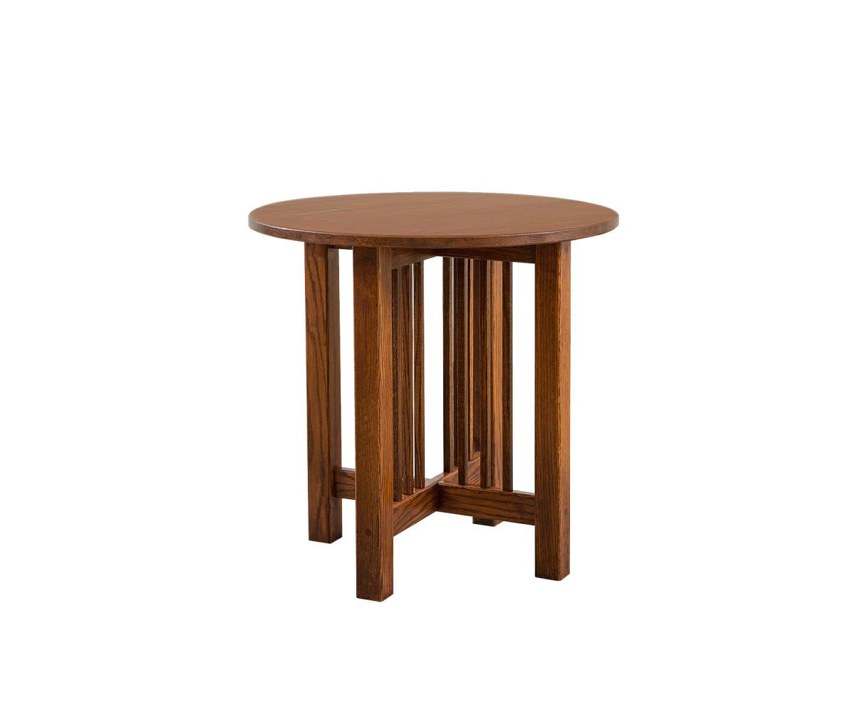 Mission Style Round End Table