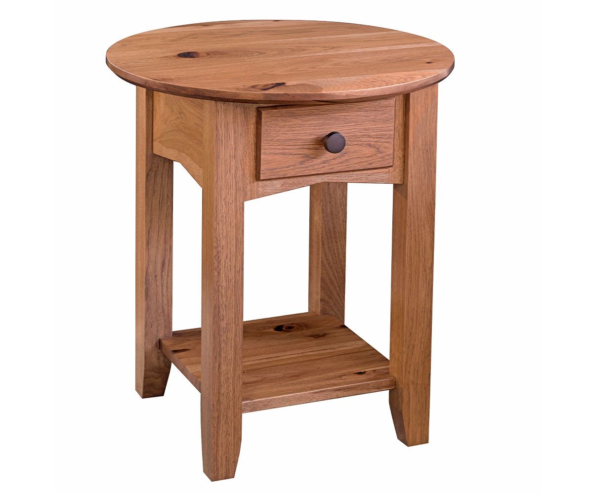 hand-rubbed finish hardwood Two-tone End Table With Drawer And Shelf, Two-tone End Table With Drawer And Shelf in a showroom vignette setting highlighting Two-tone End Table With Drawer And Shelf (thumbnail 2 of 2).