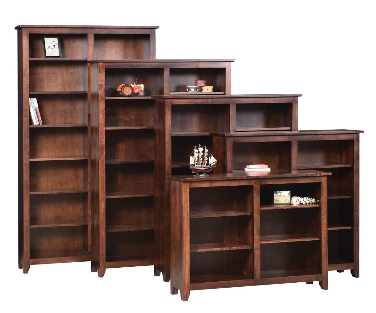 Modern Mission Open Bookcase With Adjustable Shelves, 48-inch Height