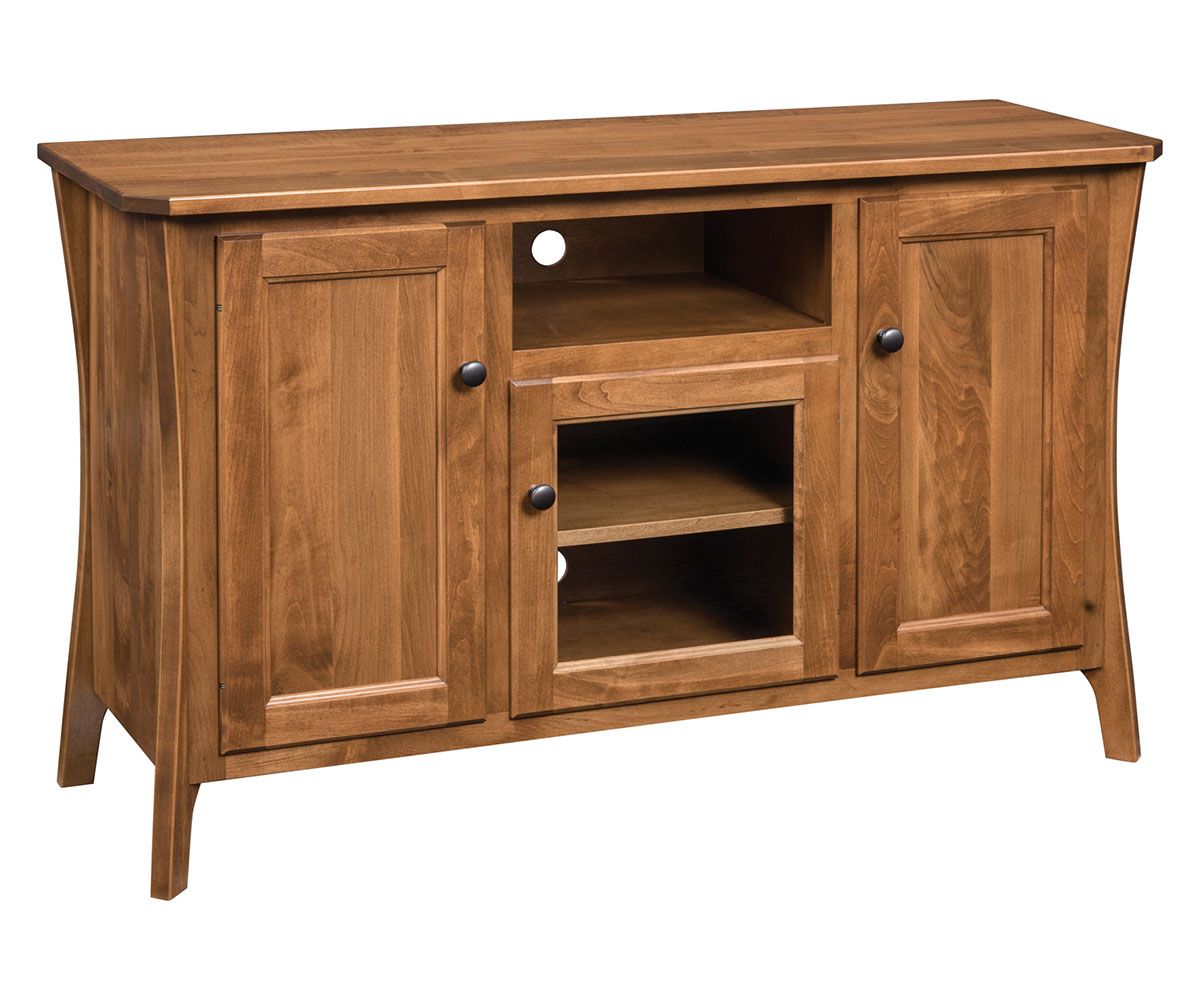 Mission Style Media Console With Curved Legs
