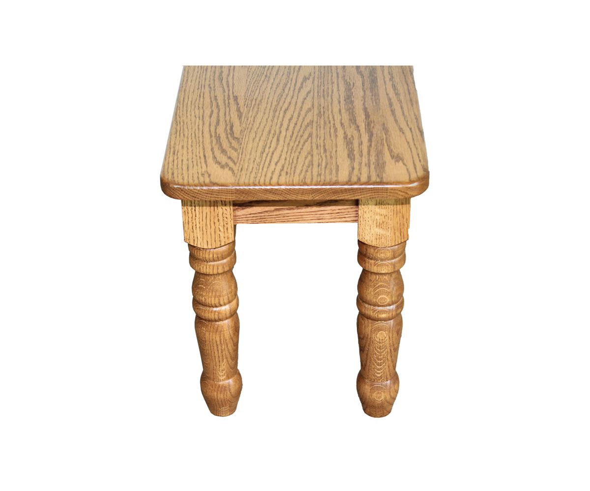 hand-rubbed finish hardwood Traditional Oak Extendable Dining Bench With Turned Legs, Traditional Oak Extendable Dining Bench With Turned Legs in a showroom vignette setting highlighting Traditional Oak Extendable Dining Bench With Turned Legs (thumbnail 2 of 2).