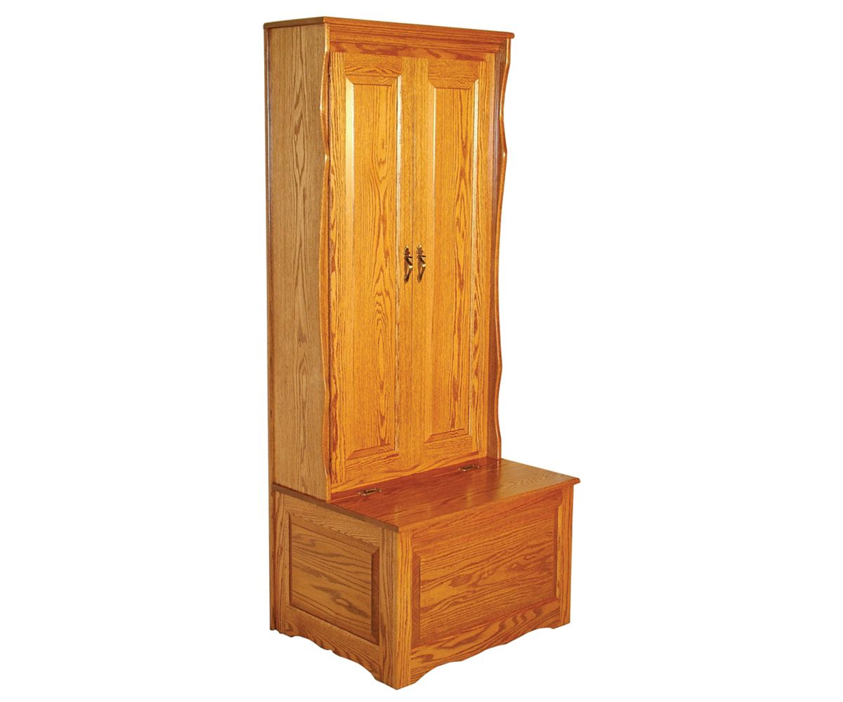 Tall Hall Tree With Storage Bench And Paneled Doors