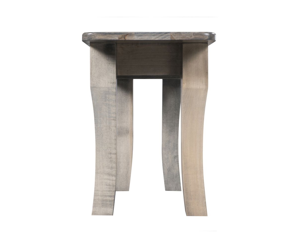 hand-rubbed finish hardwood Solid Wood Dining Bench With Curved Legs And Gray Finish, Solid Wood Dining Bench With Curved Legs And Gray Finish in a FS-4085 vignette setting highlighting Solid Wood Dining Bench With Curved Legs And Gray Finish (thumbnail 2 of 2).