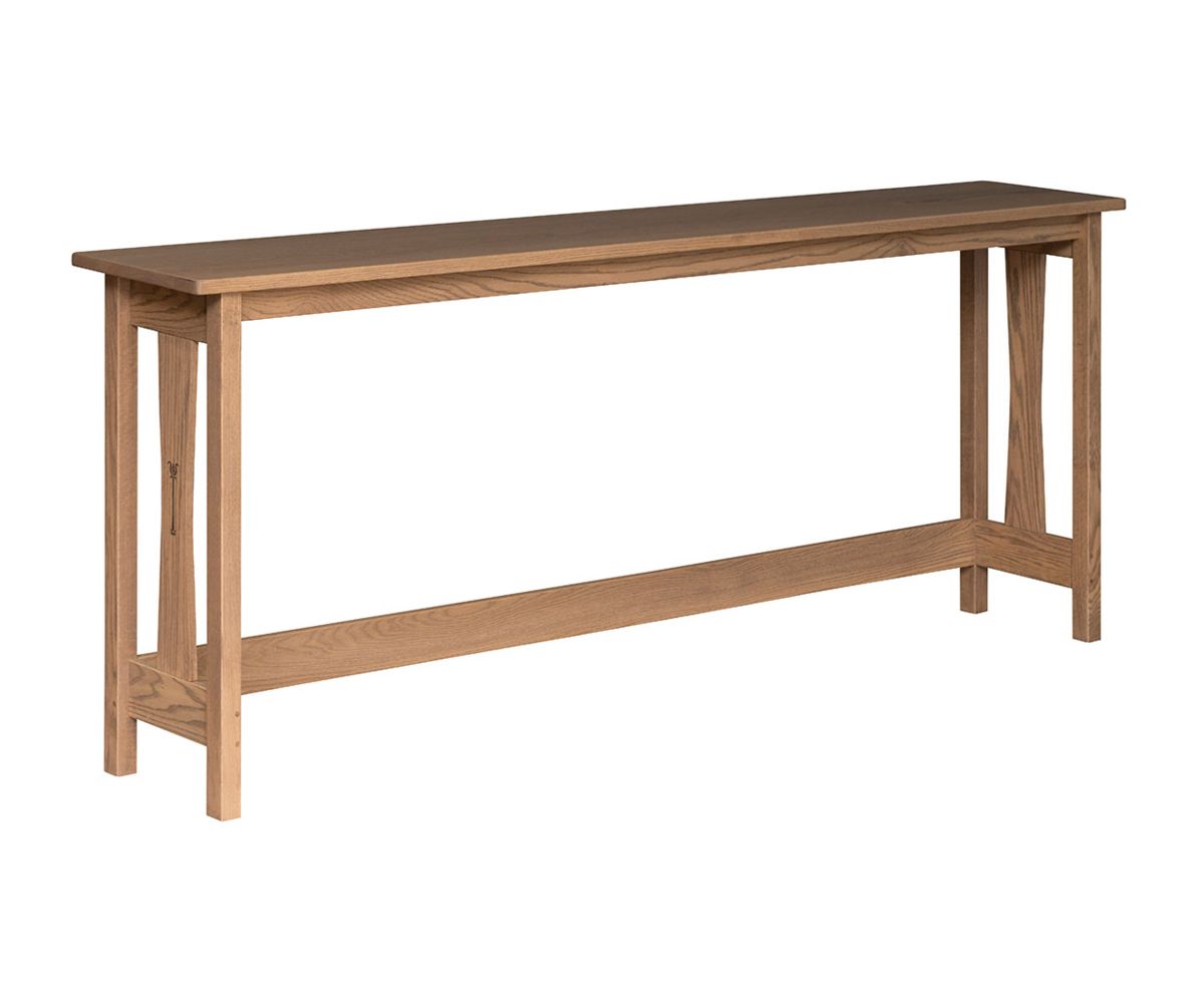 hand-rubbed finish hardwood Signature Sofa Bar With Four Saddle Stools, Signature Sofa Bar With Four Saddle Stools in a Signature vignette setting highlighting Signature Sofa Bar With Four Saddle Stools (thumbnail 2 of 3).