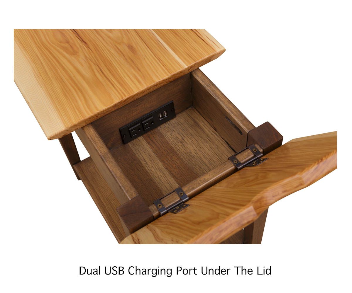 hand-rubbed finish hardwood Mission Style 1-door Chairside Table With Drawer, Mission Style 1-door Chairside Table With Drawer in a Simplicity vignette setting highlighting Mission Style 1-door Chairside Table With Drawer (thumbnail 2 of 3).