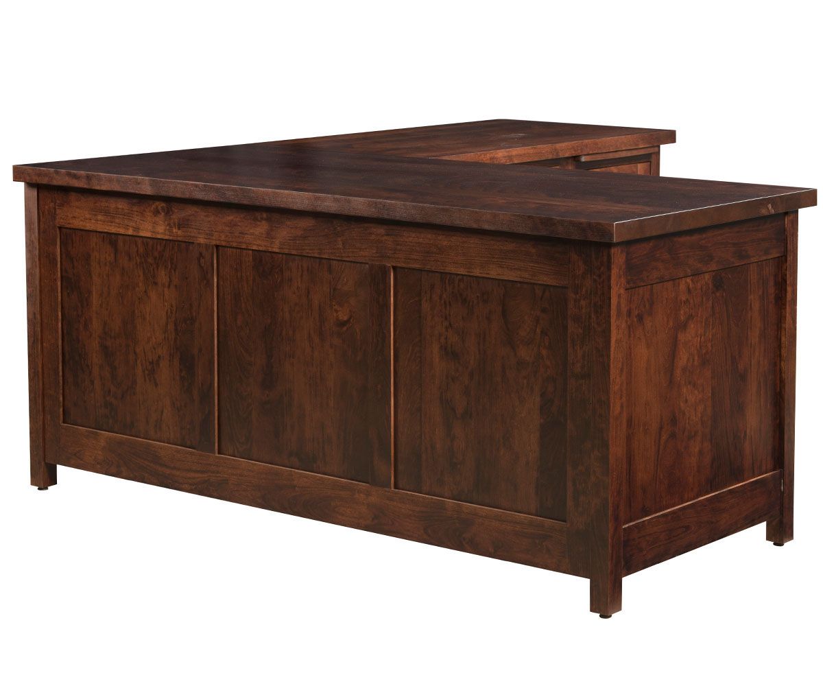 hand-rubbed finish hardwood Santa Fe L-shaped Desk With Panel Sides And Storage Drawers, Santa Fe L-shaped Desk With Panel Sides And Storage Drawers in a Santa Fe vignette setting highlighting Santa Fe L-shaped Desk With Panel Sides And Storage Drawers (thumbnail 2 of 4).