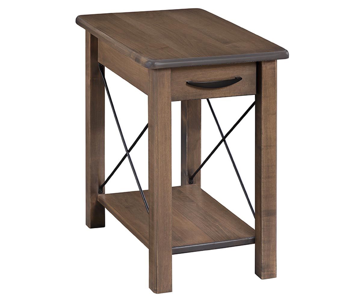 Crossway Rectangular End Table With Drawer And Shelf