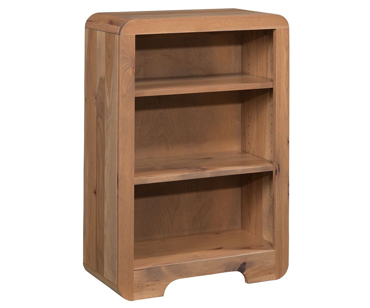 Rounded Edge Solid Wood Bookcase With Adjustable Shelves