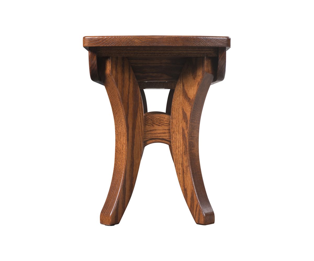 hand-rubbed finish hardwood Curved Leg Solid Wood Dining Bench With Warm Brown Finish, Curved Leg Solid Wood Dining Bench With Warm Brown Finish in a FS-4088 vignette setting highlighting Curved Leg Solid Wood Dining Bench With Warm Brown Finish (thumbnail 2 of 2).