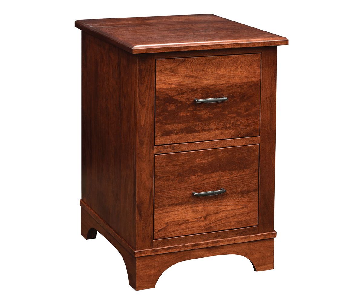 hand-rubbed finish hardwood Two-drawer Solid Wood File Cabinet, Two-drawer Solid Wood File Cabinet in a showroom vignette setting highlighting Two-drawer Solid Wood File Cabinet (thumbnail 4 of 5).