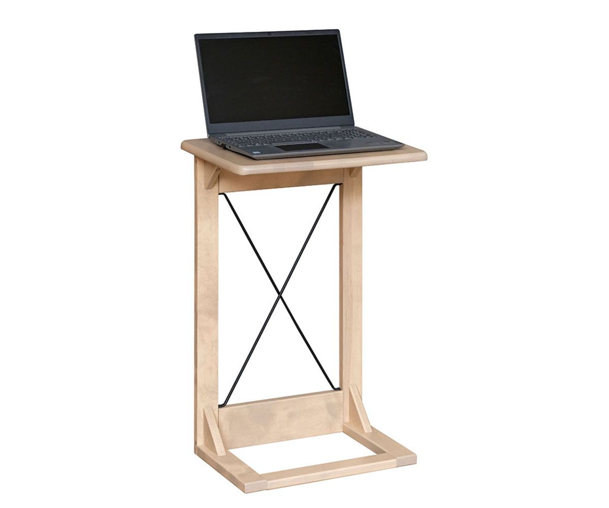 Compact Standing Laptop Desk With Metal Cross Bracing