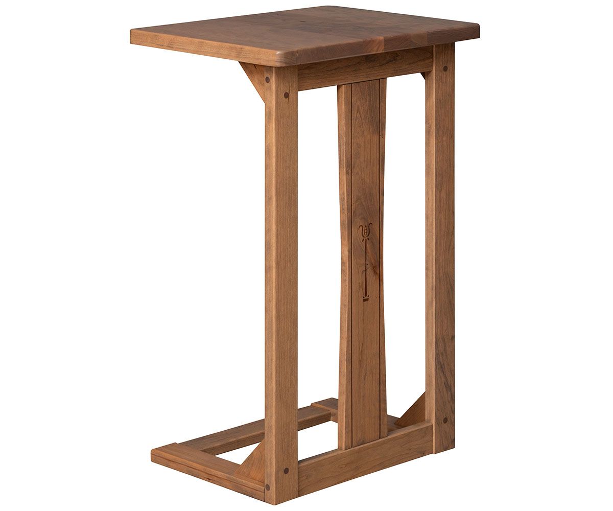 hand-rubbed finish hardwood Signature Sofa Server Table With Inlaid Panel, Signature Sofa Server Table With Inlaid Panel in a Signature vignette setting highlighting Signature Sofa Server Table With Inlaid Panel (thumbnail 2 of 4).