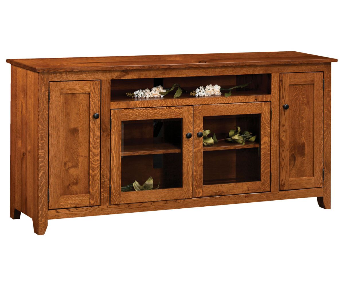Shaker Style Four-door Glass And Wood Sideboard
