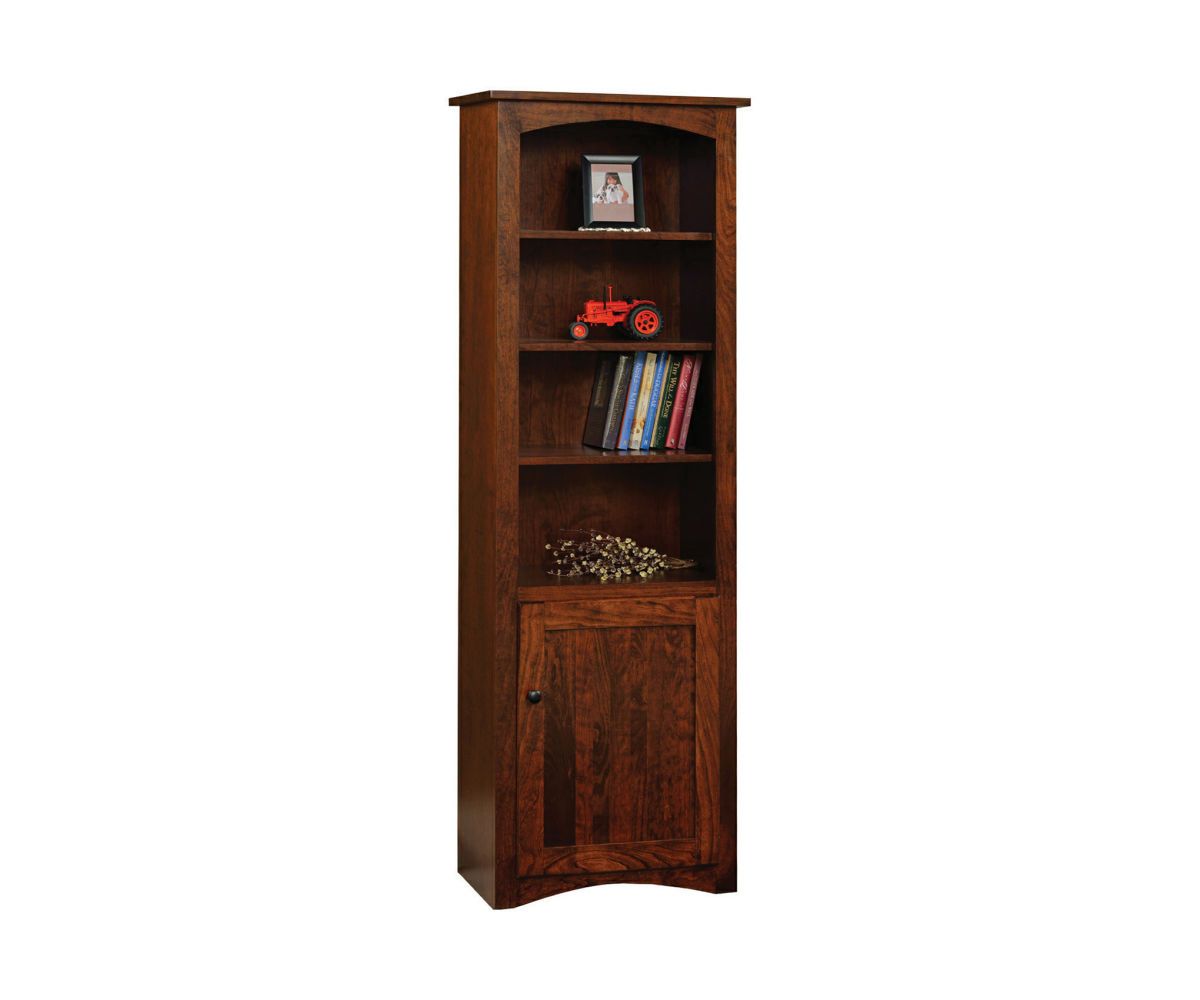 Tall Arched Top Bookcase With Lower Cabinet Storage