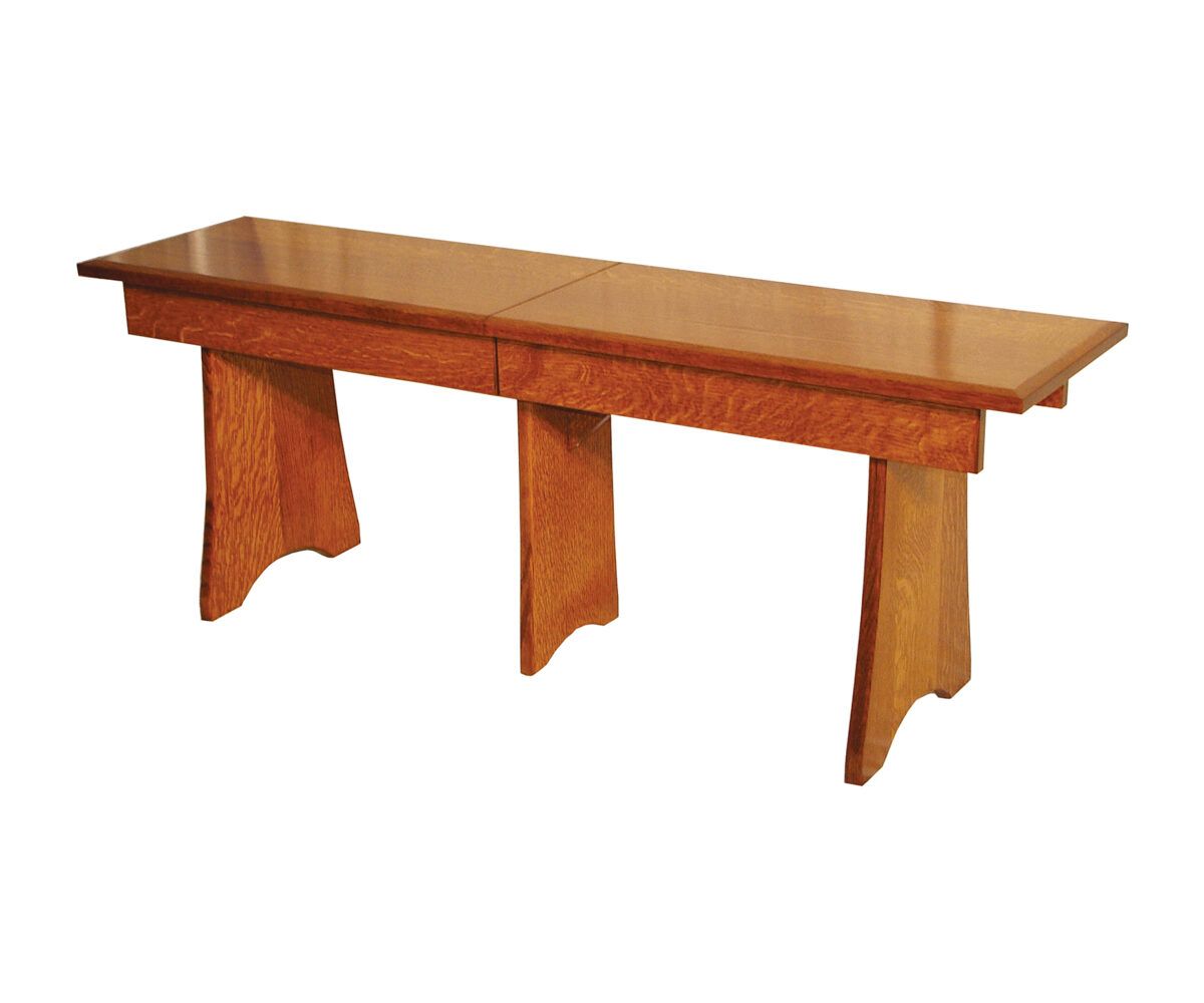 Mission Trestle Base Dining Bench With Wide Top