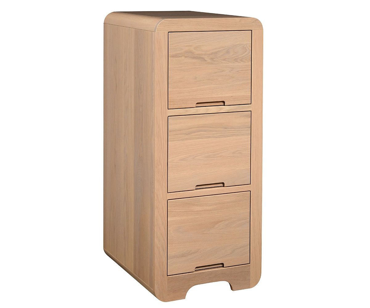 Modern Rounded Edge Three-drawer Vertical File Cabinet