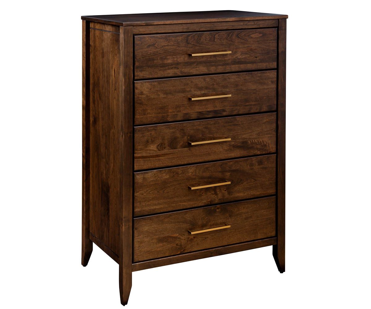 Manhattan Five-drawer Chest In Dark Brown Finish