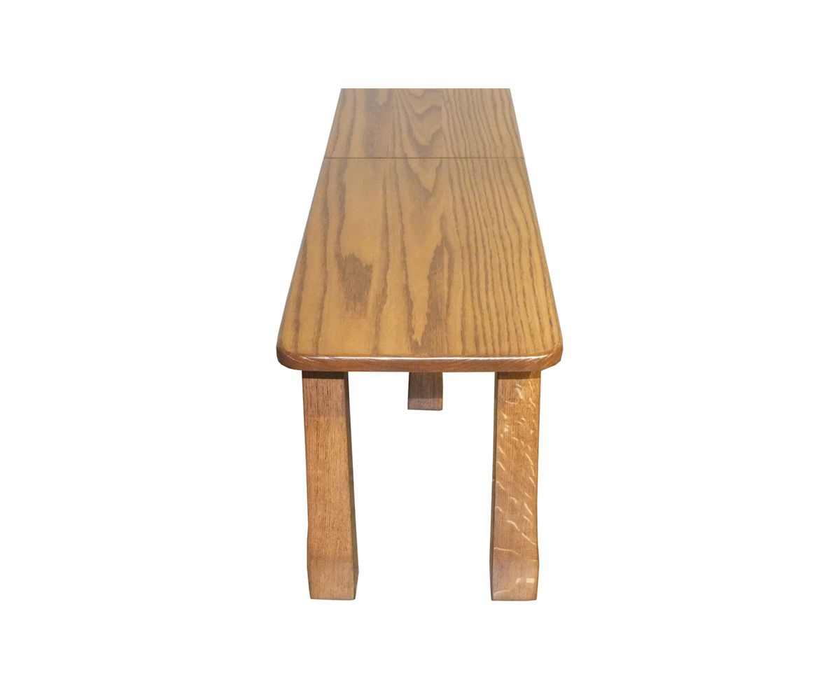 hand-rubbed finish hardwood Rectangular Extension Dining Bench With Tapered Legs, Rectangular Extension Dining Bench With Tapered Legs in a showroom vignette setting highlighting Rectangular Extension Dining Bench With Tapered Legs (thumbnail 2 of 2).