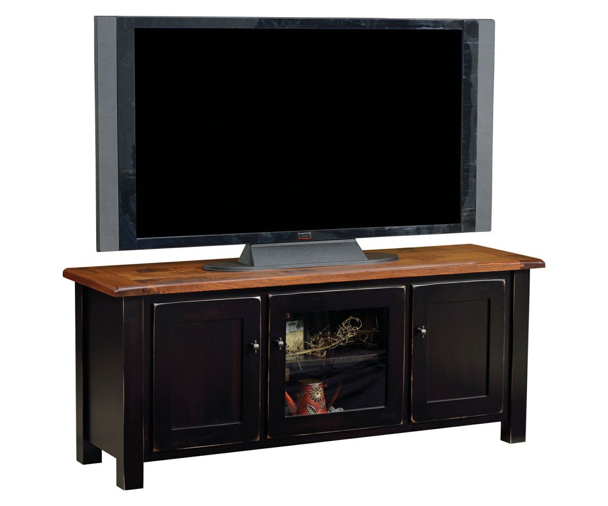 Two-tone Shaker Style Tv Stand With Glass Center Door