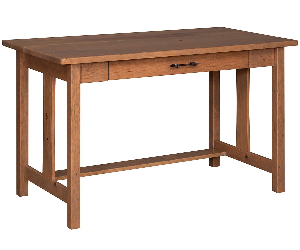 hand-rubbed finish hardwood Signature Library Desk With Keyboard Tray And Chair, Signature Library Desk With Keyboard Tray And Chair in a Signature vignette setting highlighting Signature Library Desk With Keyboard Tray And Chair (thumbnail 3 of 4).