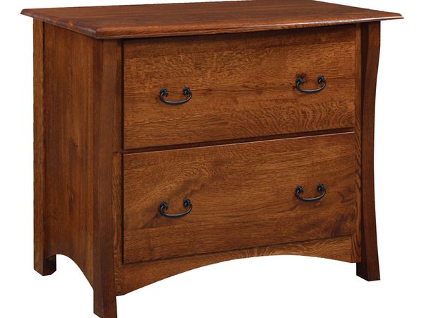 Two-drawer Arched Base Wooden Lateral File Cabinet