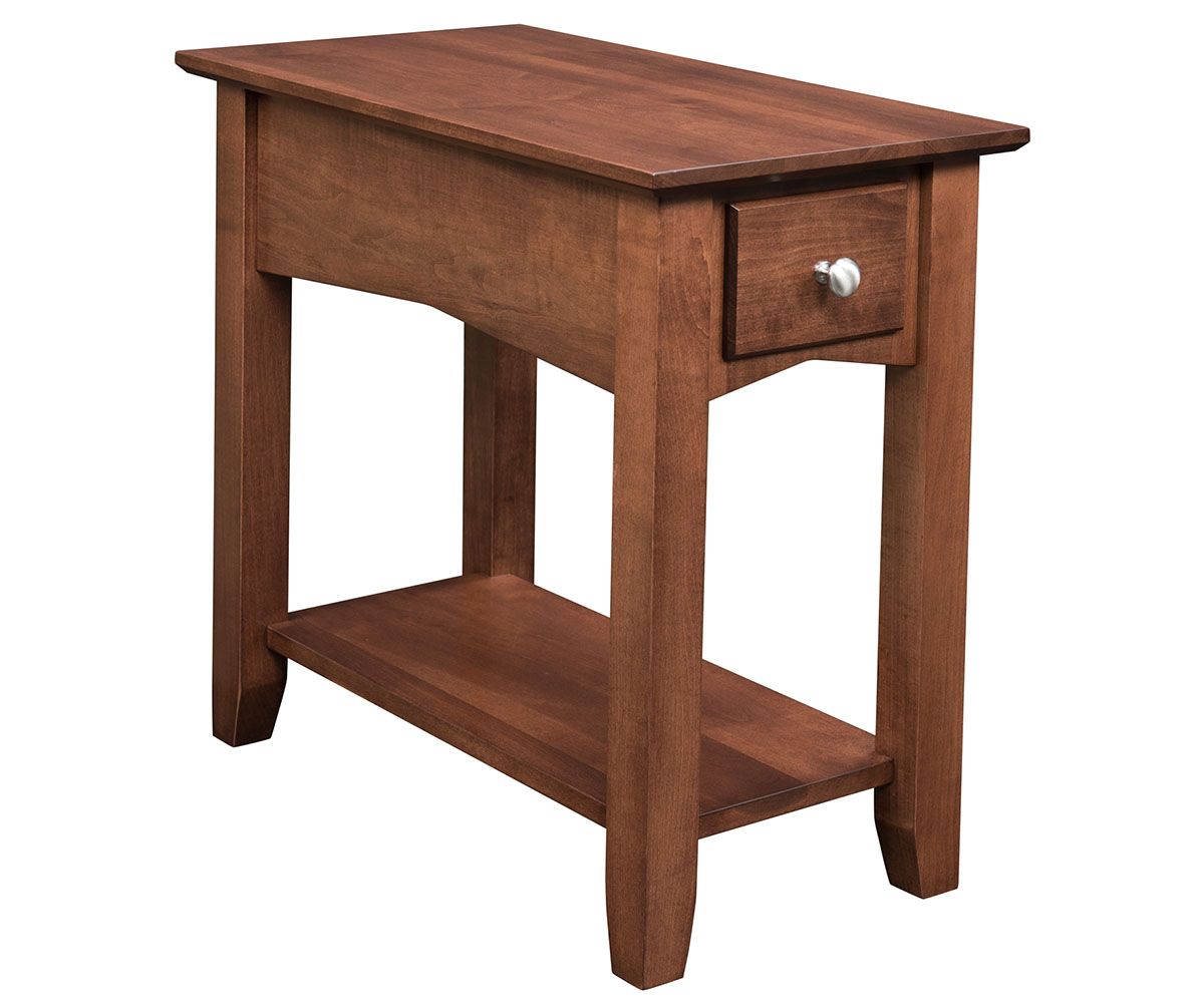 Shaker Style End Table With Drawer And Lower Shelf