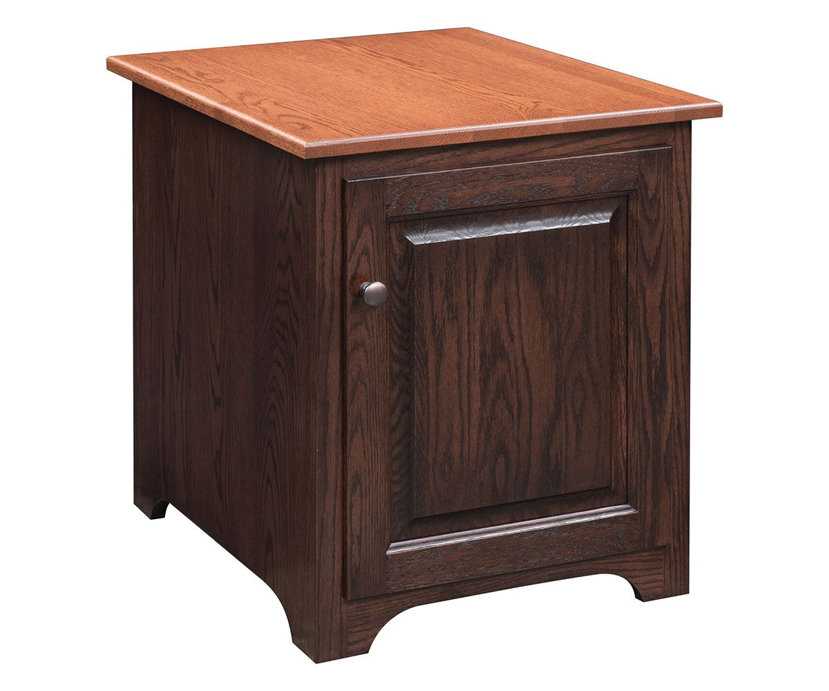 Two-tone Solid Wood Nightstand With Cabinet Door