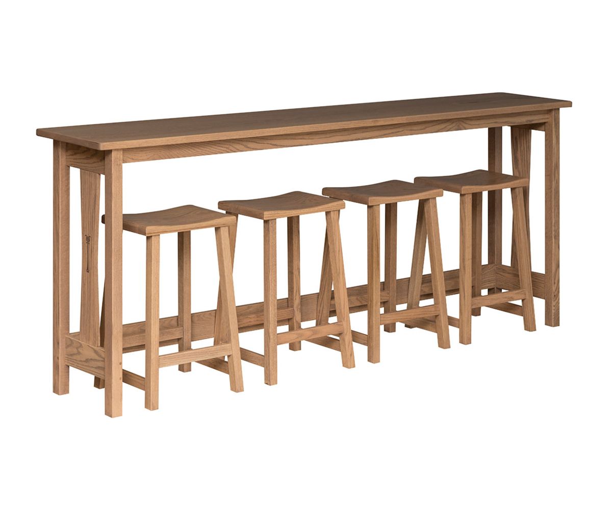 Signature Sofa Bar With Four Saddle Stools