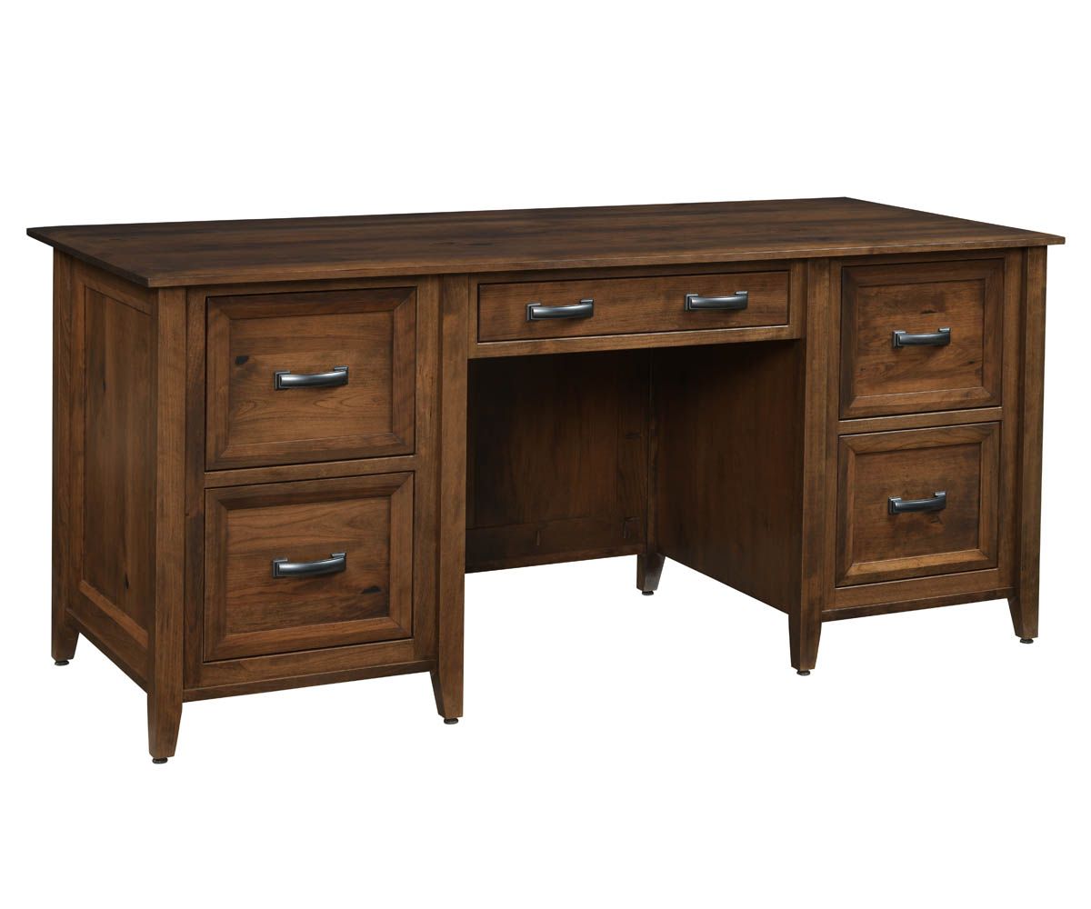 hand-rubbed finish hardwood Ventura Executive Desk With Hutch And Storage Cabinets, Ventura Executive Desk With Hutch And Storage Cabinets in a Ventura vignette setting highlighting Ventura Executive Desk With Hutch And Storage Cabinets (thumbnail 2 of 3).