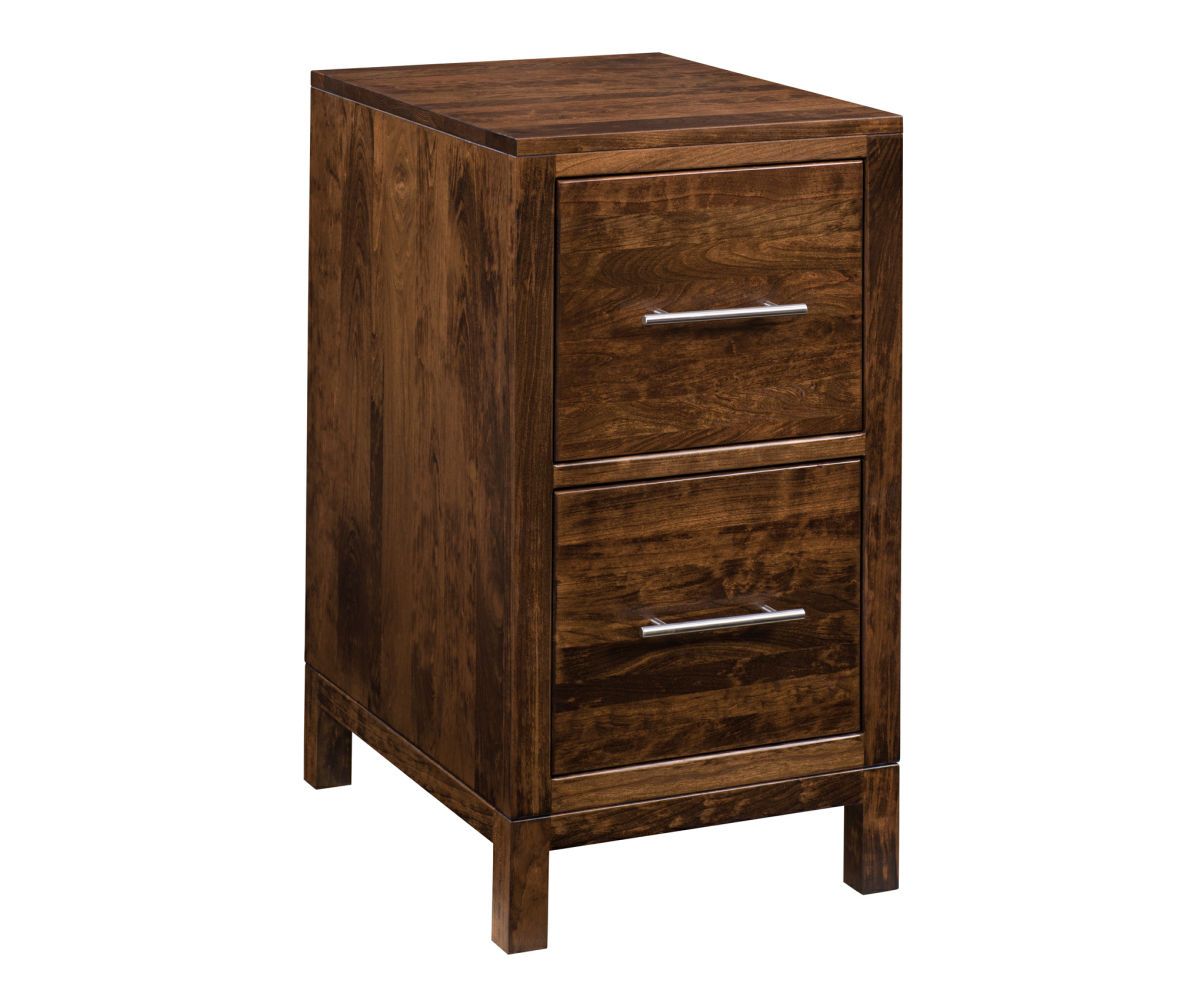 hand-rubbed finish hardwood Two-drawer Wood File Cabinet With Mixed Base Styles, Two-drawer Wood File Cabinet With Mixed Base Styles in a showroom vignette setting highlighting Two-drawer Wood File Cabinet With Mixed Base Styles (thumbnail 3 of 8).