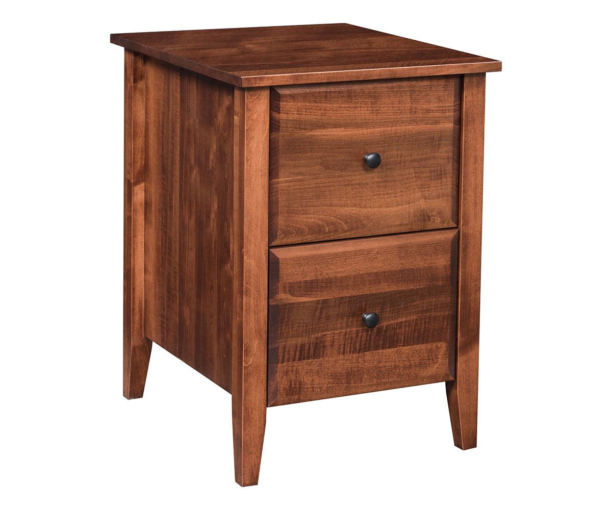 hand-rubbed finish hardwood Two-drawer Solid Wood File Cabinet, Two-drawer Solid Wood File Cabinet in a showroom vignette setting highlighting Two-drawer Solid Wood File Cabinet (thumbnail 3 of 5).