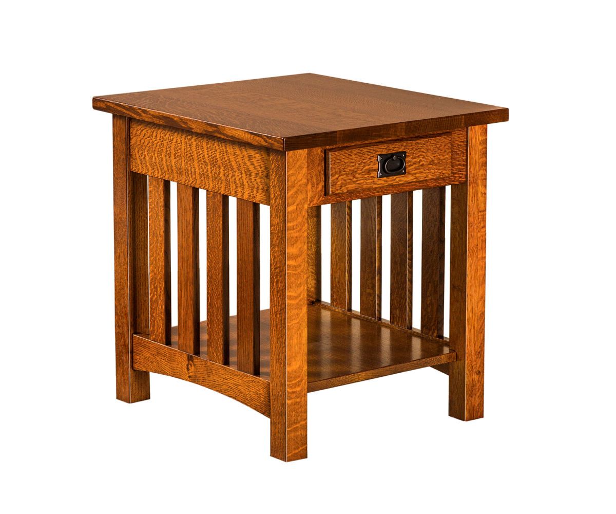 Classic Mission Style End Table With Drawer