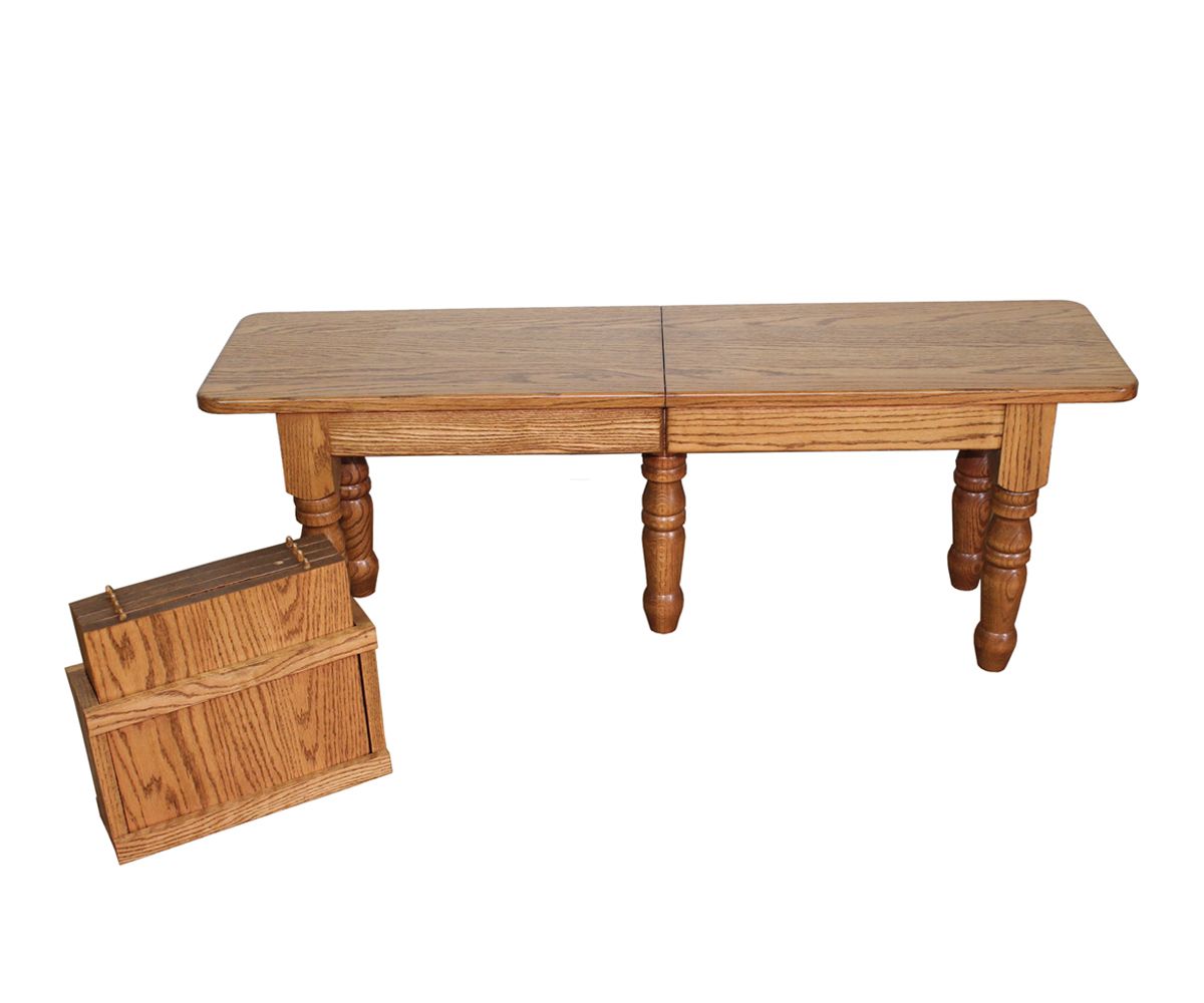 Traditional Oak Extendable Dining Bench With Turned Legs