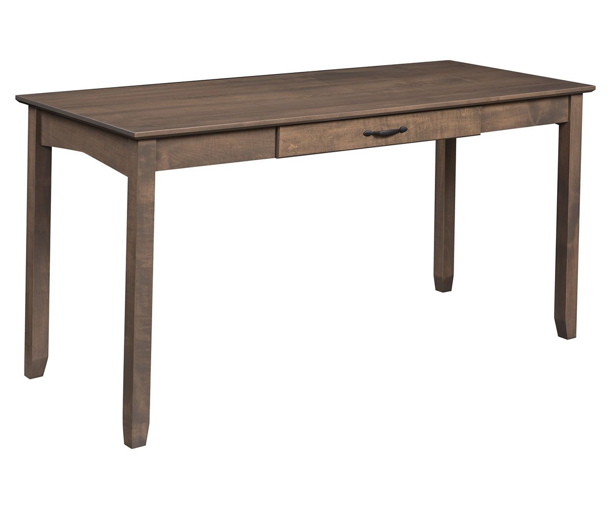 hand-rubbed finish hardwood Rustic Cherry Writing Desk With Single Drawer, Rustic Cherry Writing Desk With Single Drawer in a showroom vignette setting highlighting Rustic Cherry Writing Desk With Single Drawer (thumbnail 2 of 3).