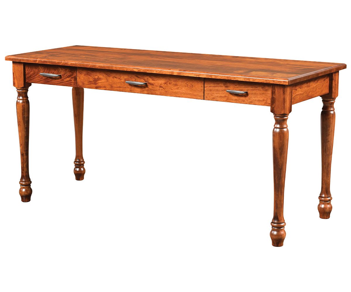 Traditional Solid Wood Writing Desk With Drawers