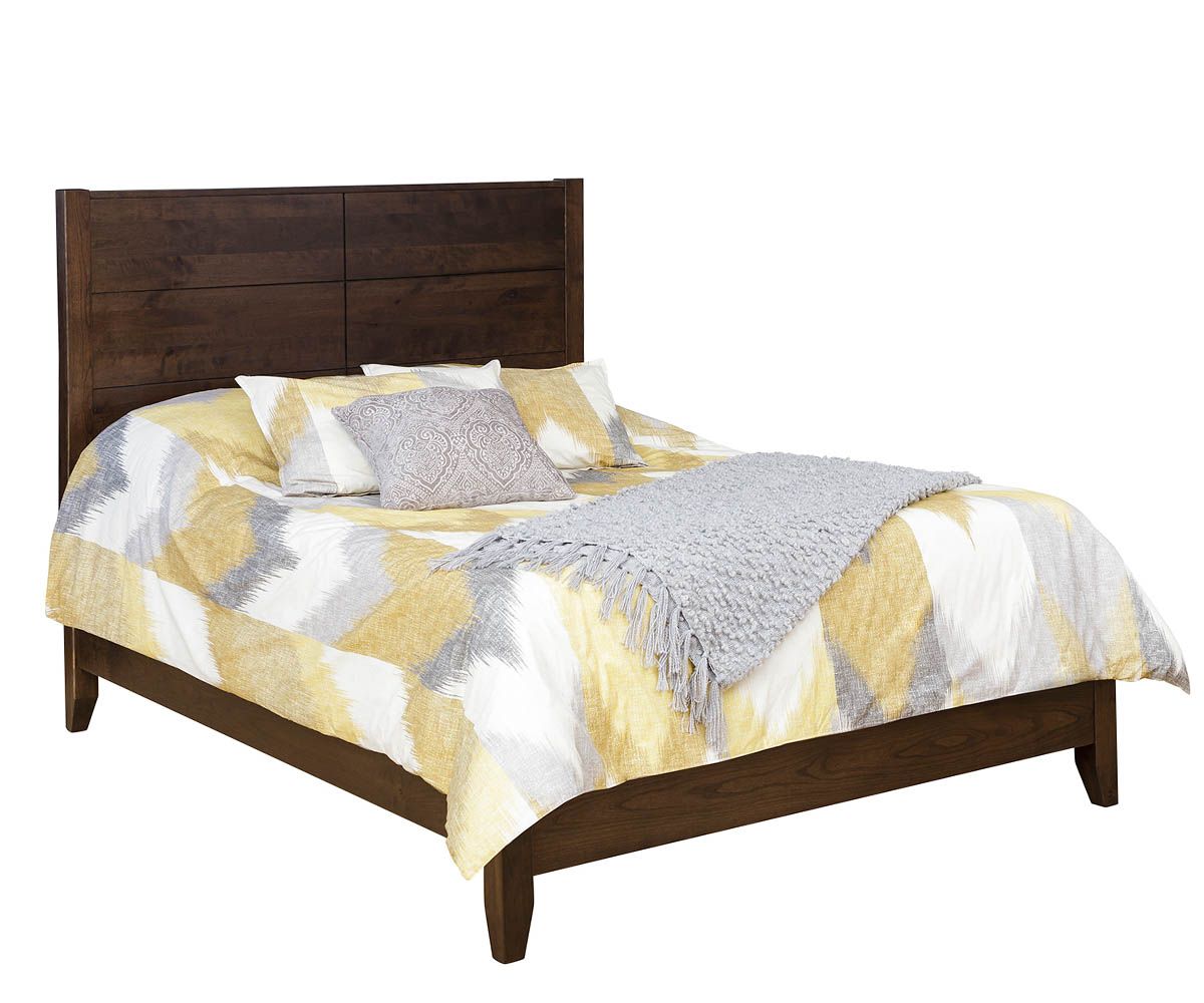 Manhattan Panel Bed In Dark Brown Finish
