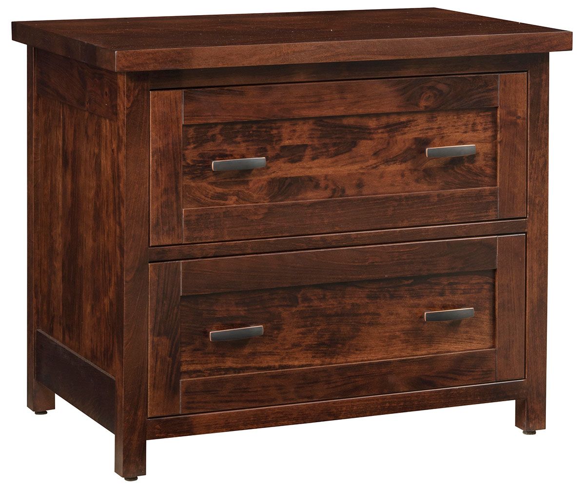 Modern Wood Lateral File Cabinet With Two Drawers
