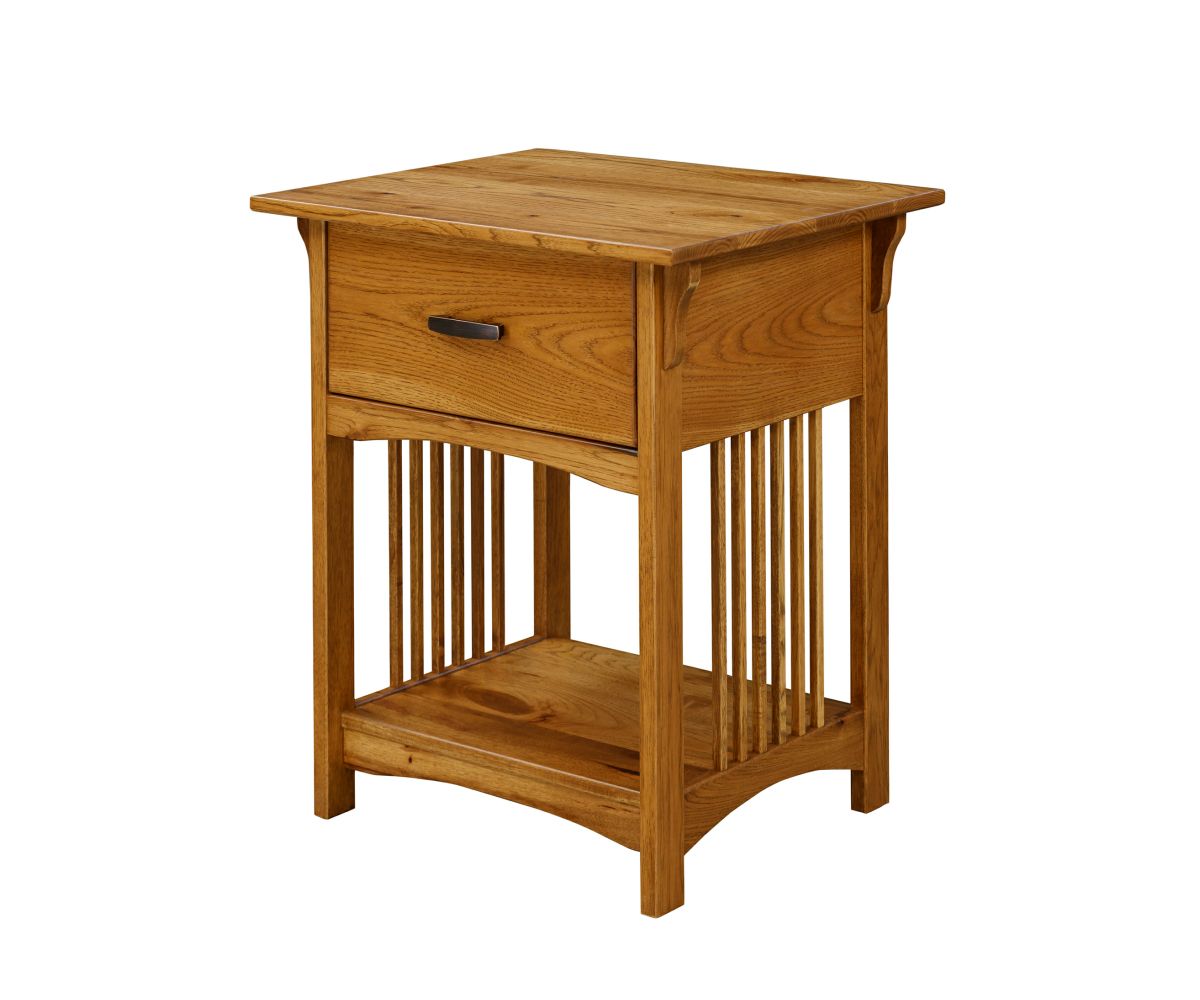 Mission Style 1-drawer Nightstand With Shelf