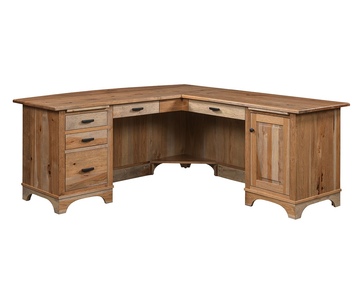 L-shaped Solid Wood Desk With Adjustable Lift Top