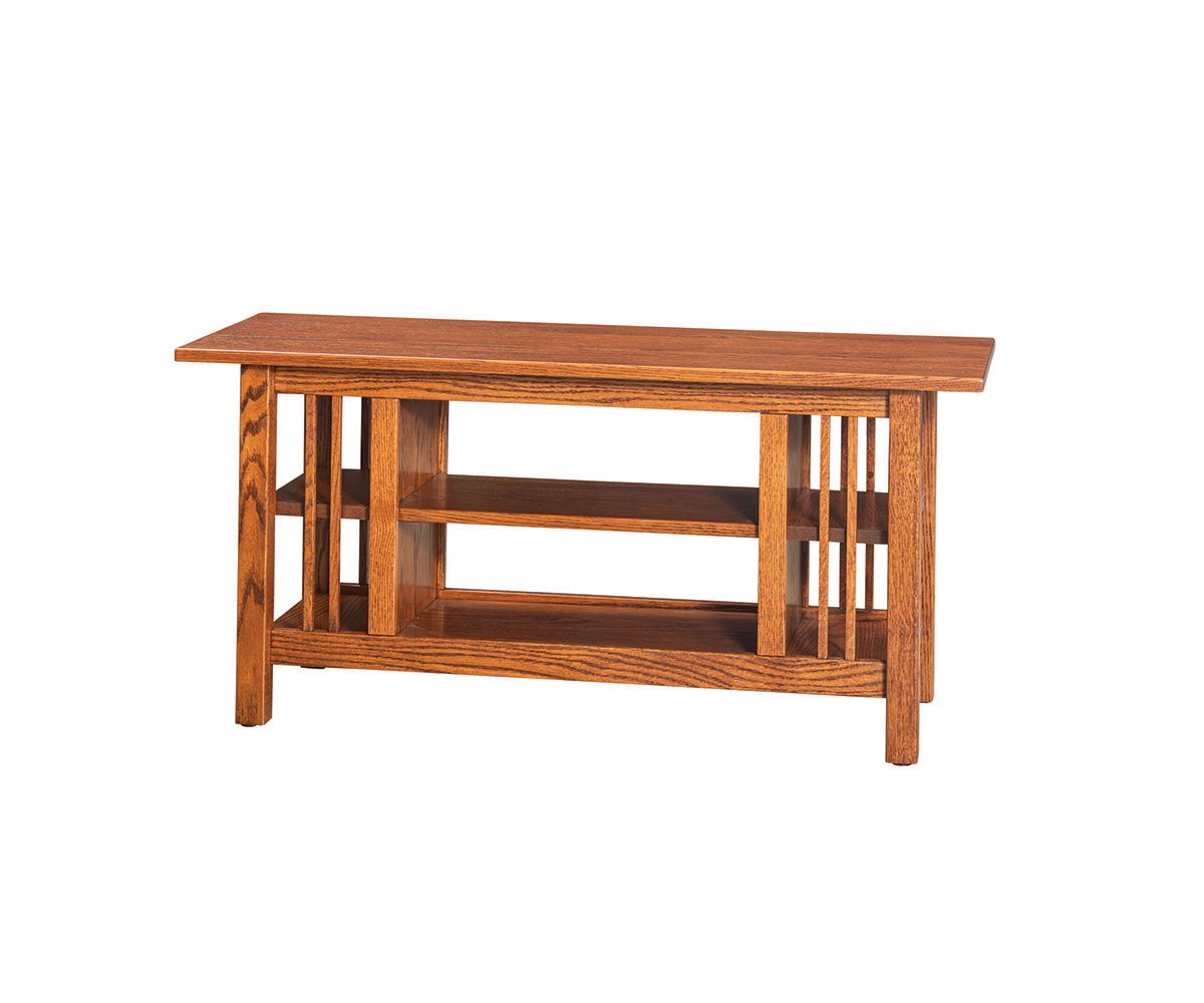 Mission Style Sofa Table With Open Shelves
