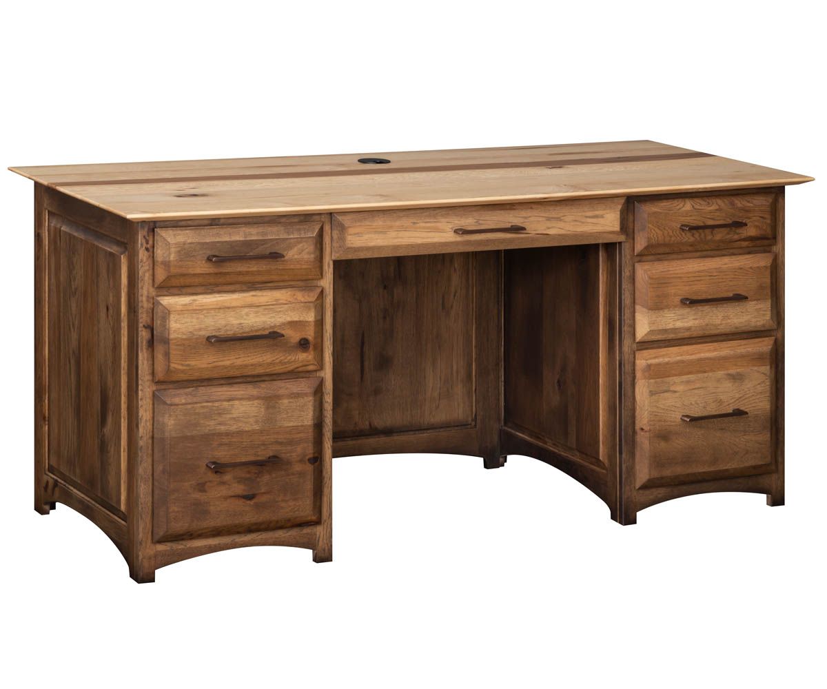 Simplicity Solid Wood Executive Desk With Keyboard Drawer