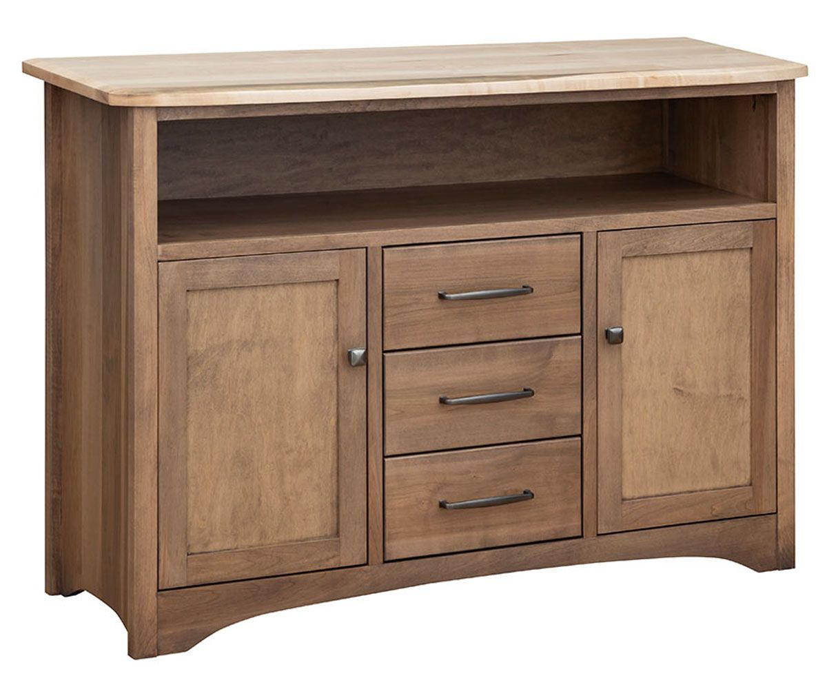 Rustic Maple Server With Drawers And Adjustable Shelves