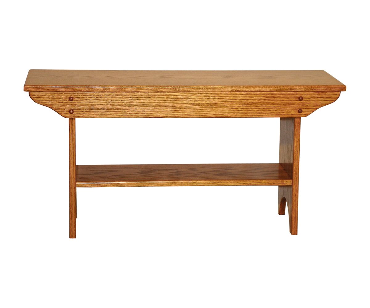 Shaker-style Oak Console Table With Lower Shelf And Scalloped Apron