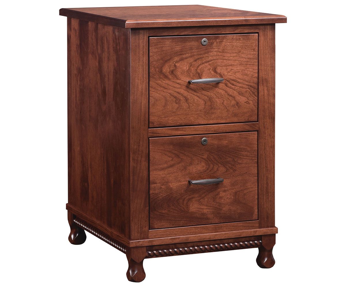 hand-rubbed finish hardwood Two-drawer Solid Wood File Cabinet, Two-drawer Solid Wood File Cabinet in a showroom vignette setting highlighting Two-drawer Solid Wood File Cabinet (thumbnail 5 of 5).